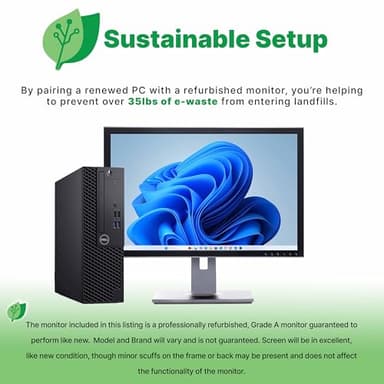 Dell Optiplex Computer PC w/RGB Lighting | Windows 11 Pro | Ultra Fast Intel i5-8500 | 16GB RAM 1TB SSD | Renewed 22" LCD | RGB Speakers + Webcam | 5G WiFi + BT (Renewed) - Image 2