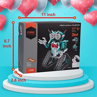 IQKidz APP/Remote Control STEM Building Kits for Kids Ages 8-12 - 3 in 1 RC Robot Car Toys, 440 Pcs Educational Science Projects, Gift Ideas for Boys Girls - Image 9