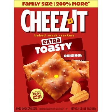Cheez-It Cheese Crackers, Baked Snack Crackers, Lunch Snacks, Family Size, Extra Toasty, 21oz Box (1 Box) - Image 9