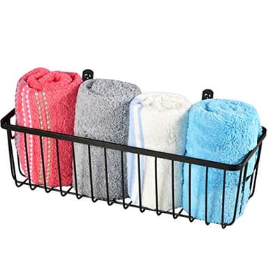 SheeChung Farmhouse Decor Metal Wire Bathroom Storage Organizer Basket Bins - for Cabinets, Shelves, Closets, Vanity Countertops, Under Sinks, Pantry, Laundry Room, Garage - Small, 2 Pack (Black) - Image 9