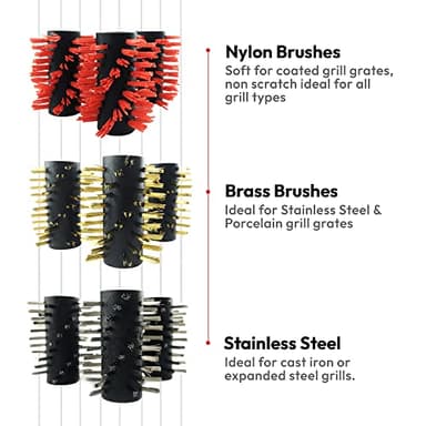 Grillbot Replacement Nylon Brushes for Grillbot Automatic Grill Cleaning Robot – Set of 3 Nylon Grill Brushes for All Grill Types, Non-Scratch & Long-Lasting - Image 3