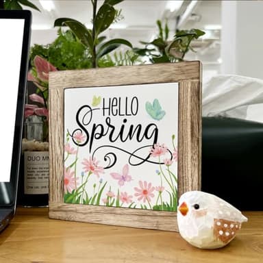 Spring Decor, Wooden Box Signs for Home Decor, Hello Spring Sign, Welcome Sign, Rustic Front Door Decor, Wall Decor Art, Spring Welcome Sign, Wood Door Hanger, Farmhouse Home Hanging Decor - Image 6