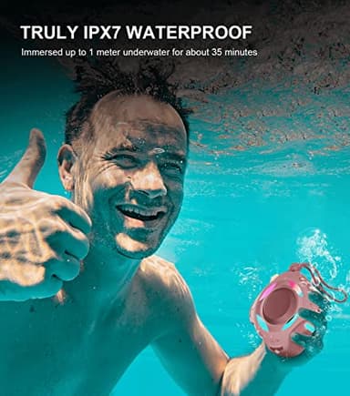 comiso Bluetooth Shower Speaker, Waterproof Bluetooth Speakers IPX7, Floating 2000mAh, Portable Wireless Speaker with LED Light, Loud HD Sound and Bass for Travel Beach Pool, Camping, Ideal Gifts. - Image 3