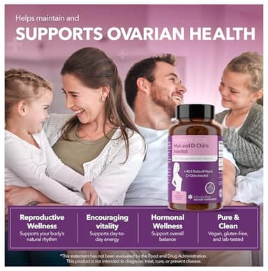 Intimate Rose Myo-Inositol & D-Chiro Inositol Supplement for Women - Hormone Balance & Ovarian Support for Women - Ideal 40:1 Ratio, Vitamin D3 + Ashwagandha - Image 6