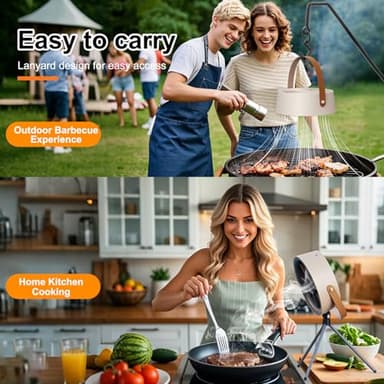 Portable Range Hood, Tabletop Hood Range, Rechargeable 3-Speed Exhaust Fan, Adjustable, Portable Range Hood for Kitchen for Caravanning, Hotpot, and Barbecue, with Low-Noise Operation - Image 5