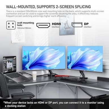 Gawfolk 32 Inch 4K UHD Computer Monitor, Ultra-Clear (3840×2160p) Screen, 100% sRGB,178° Viewing Angle, HDMI、Display Port, Compatible with Wall mounting 100 * 100MM - Black - Image 7