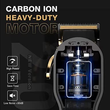 SUPRENT PRO Professional Hair Clippers for Men- Hair Cutting Kit & Zero Gap T-Blade Trimmer Combo- Cordless Barber Clipper Set with LED Display for Mens Gifts(Black) - Image 2