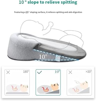 Bassinet Baby Snuggle Bed Adjustable Baby Wedge Lounger Perfect for Reducing Spit-Up Baby Anti Overflow and Choking Milk - Image 2