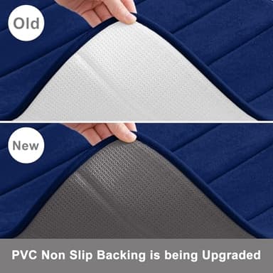 Buganda Memory Foam Bath Mat, 47" x 32", Ultra Soft and Non-Slip Bathroom Rugs, Water Absorbent and Machine Washable Bath Rug Runner for Bathroom, Shower, and Tub, Navy Blue - Image 3