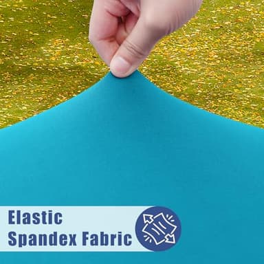 Moosfor Spandex 8 Foot Rectangle Table Cloth 2 Pack, Elastic Fitted Tablecloths for Picnic, Stretch Washable Patio Table Cover for Outdoor, Camping, Banquet and Parties (Teal, 30"x96") - Image 2