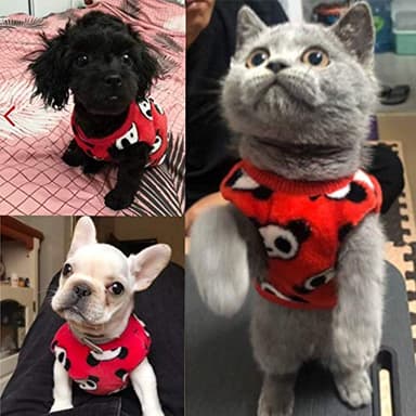 ANIAC Bunny Clothes for Rabbits Warm Kitten Vest Fleece XXXS Dog Shirt Cozy T-Shirt for Bunny Guinea Pig Ferret Puppy Mini Dog and Small Animals(2XS, Red Panda) - Image 6