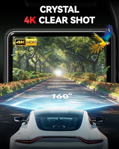 REDTIGER F4 4K Dash Cam Front, 2.2 inch Mini Car Camera, 2160P UHD Touch Screen, Voice Control, Included 32GB Card, Night Vision, Built-in GPS, WiFi APP Control, Loop Recording, 24H Parking Monitor - Image 3