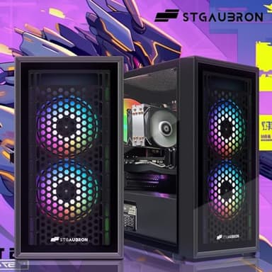 STGAubron Gaming PC Computer Desktop, Intel i7 Xeon E5 2.8G, Radeon RX 580 8G, 16G DDR4, 512G SSD, 600M WiFi, BT 5.0, RGB Fan x3, Windows 11 Home - Image 5