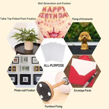 JANYUN 280 Pcs Double Sided Sticky Dot Stickers Removable Round Putty Clear Sticky Tack No Trace Sticky Putty Waterproof Small Stickers for Festival Decoration (20mm, 280) - Image 5