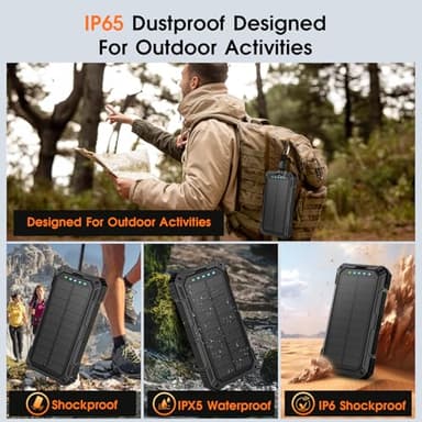 BLASOUL Solar Charger 49800mAh Power Bank - Wireless Portable Phone Charger with 4 Built-in Cable,22.5W Fast Charging Battery Pack USB C in/Output for All Cell Phone iPhone,Galaxy,Android,Etc(Black) - Image 7