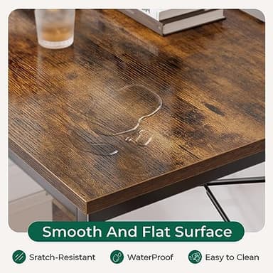 Huuger 47 Inches L Shaped Desk, Computer Desk with Reversible Storage Shelves, for Gaming Corner Home Office Writing Study, Metal Frame, Rustic Brown - Image 7