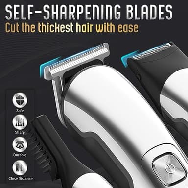 Ufree Beard Trimmer for Men, Waterproof Electric Razor for Nose, Body, Face & Mustache, Cordless Hair Clippers Shavers Grooming Kit, Gifts for Men Husband Father - Image 3