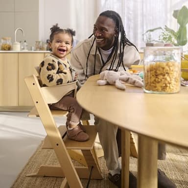 Stokke Tripp Trapp High Chair 2 (Natural), Cushion 2 (Nordic Grey) + Stokke Tray (White) - Includes Chair + Baby Set with Removable Harness for Children 6-36 Months - Image 7