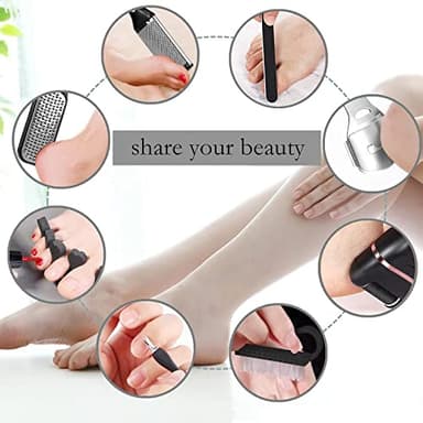 Electric Callus Remover for Feet, Rechargeable Portable Electronic Foot File Pedicure Kit, Waterproof Foot Scrubber File, Professional Pedicure Tools, Foot Care for Dead Skin Ideal Gift, 3 Rollers - Image 7