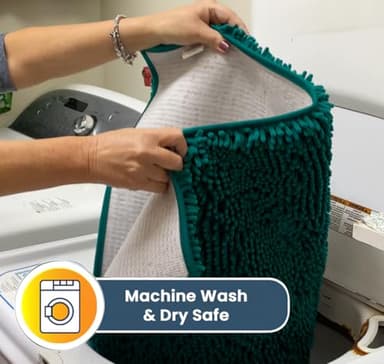 Muddy Mat® Original Dog Door Mat for Muddy Paws, Super Absorbent Microfiber, Non-Slip Washable Pet Rug, Quick Dry Chenille Entryway Carpet, Machine Washable Indoor Outdoor mat, Teal 35"x60" - Image 4