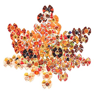 Petunny Dog Hair Bows for Thanksgiving,30Pcs Yorkie Dog Autumn Bows with Rubber Bands for Halloween Christmas Fall Party Pet Dog Cat Hair Accessories(Random Color) - Image 4