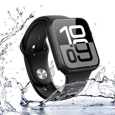 Misxi [2 Pack] Waterproof Hard Case with Tempered Glass Compatible with Apple Watch Series 11 (2025) Series 10 46mm, Ultra-Thin Anti-Fall Protective Cover for iWatch Screen Protector, Matte Black - Image 6