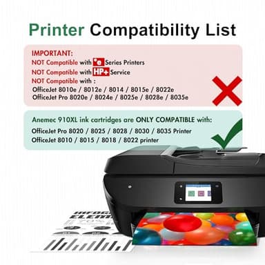 Anemec 910XL Ink Cartridges Combo Pack Replacement for HP Ink 910 XL Compatible with OfficeJet Pro 8020 8025 8028 8035 8030 8010 8015 8018 8022 Printer, 4 Pack - Image 2