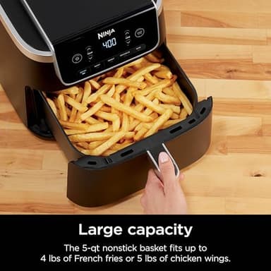 Ninja | Air Fryer | 5 QT Capacity | 5-in-1 Air Fry, Bake, Roast, Reheat, & Dehydrate | Air Crisp Technology | Nonstick Basket & Crisper Plate | Grey | AF142 - Image 4