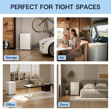 Upstreman 3.0 Cu.ft Small Mini Freezer Upright Freezer with Reversible Door, Fast Cooling, 5 Adjustable Thermostat, Stand Up Freezers with Ice Trays Defrosting Tools for Home, Dorm (White) - Image 9