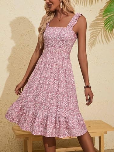 ZABERRY Sundresses for Women 2025 Cute Baby Shower Tank Floral Teen Corset Spring Milkmaid Sun Dress Fit and Flare Casual Womens Summer Dresses - Image 2