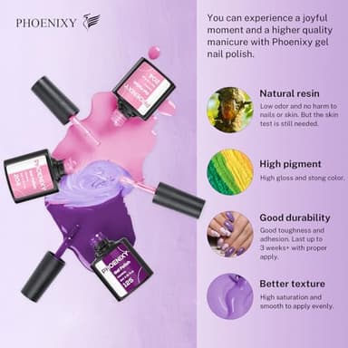 phoenixy 24 PCS Gel Nail Polish Set, Spring 21 Colors Gel Nail Polish Kit with Base Glossy Matte Top Coat Black Gray Red Nail Kit Gifts for Women PCA9024 - Image 3