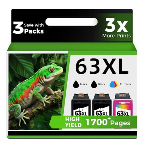 63XL Ink Cartridge Combo Pack (2 Black and 1 Color, 3-Pack) Replacement for HP Ink 63 XL HP63 to Envy 4520 4512 4510 Officejet 4650 5258 5200 3830 5255 4655 4652 5252 Deskjet 3630 3632 2132 Printer - Image 1