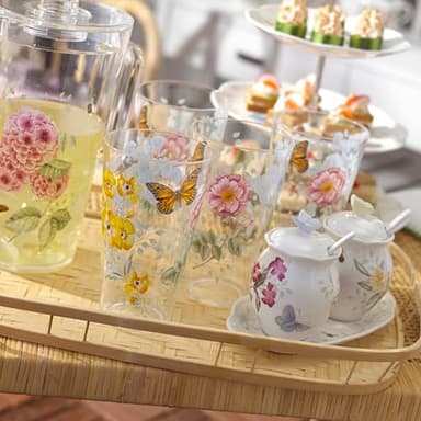 Lenox 866239 Butterfly Meadow Melamine Acrylic 4-Piece Highball Set, 20 oz, Acrylic NOT GLASS - Image 8