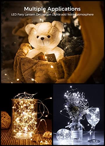 Brightown 12 Pack Led Fairy Lights Battery Operated String Lights Waterproof Silver Wire 7 Feet 20 Led Firefly Starry Moon Lights for DIY Wedding Party Bedroom - Image 7