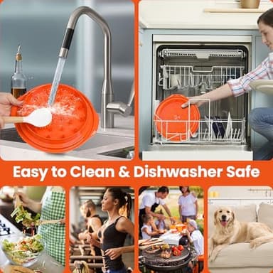 Chicken Shredder Tool Twist Large - 10'' Pro Meat Shredders for Chicken Breast,Visible Kitchen Gadgets Grinder Machine with Brush,Strong Anti-Slip Strip,Ergonomic Handle,BPA Free (Orange - Image 6