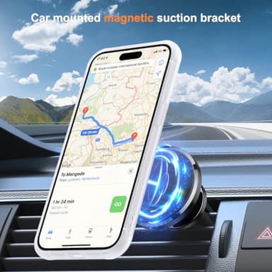 SKYLMW Compatible with iPhone 14 Pro Max Case with Invisible Magnetic O-Ring Stand Military-Grade Phone Case for iPhone 14 ProMax 6.7" [Compatible with Mag-Safe][Great Grip Feeling],Translucent - Image 4