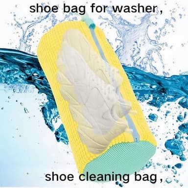 mcdhhemoShoe Washing Machine Bag, Sneaker Laundry Shoe Bag for Washer and Dryer, Durable Mesh Laundry Bags for Delicates Shoes Washing Bag with Side Zip, Reusable Shoe Bag for Gym Shoes(Yellow） (1) - Image 4