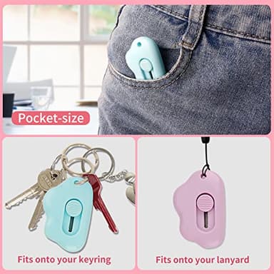 Cute Cloud Box Cutter Retractable, 6Pcs Mini Utility Knife Letter Opener Envelope Slitter, Small Package Opener Paper Cutters with Keychain Hole for Office Home School Stationery DIY Crafts - Image 3