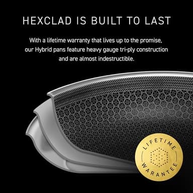 HexClad Hybrid Nonstick 10-Inch Frying Pan, Stay-Cool Handle, Dishwasher-Friendly, Oven-Safe Up to 900°F, Induction Ready, Compatible with All Cooktops - Image 5