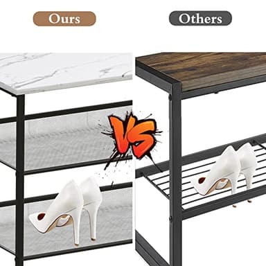 Garden 4 you 4 Tiers White Marble Shoe Rack,Freestanding Organizer Multi-Purpose Adjustable Flat and Slant Storage Rack Shoe Shelf, High Heels Potted Plant for Entryway Hallway Living Room Closet - Image 7