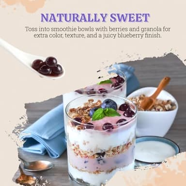 52USA Blueberry Popping Boba (500g), Popping Pearls for Bubble Tea, Beverages, Sweets, Ice Cream, Shakes, Desserts & Smoothies Topping, 1.1 Pound (Pack of 1) - Image 7