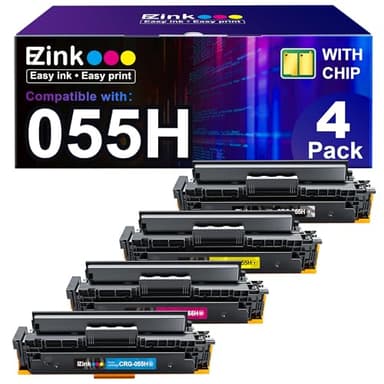E-Z Ink Compatible Toner Cartridge Replacement for Canon 055 055H High Capacity Toner Cartridge for Canon Color ImageCLASS MF743Cdw MF741Cdw MF746Cdw MF743 Printer (Black Cyan Magenta Yellow, 4-Pack) - Image 1