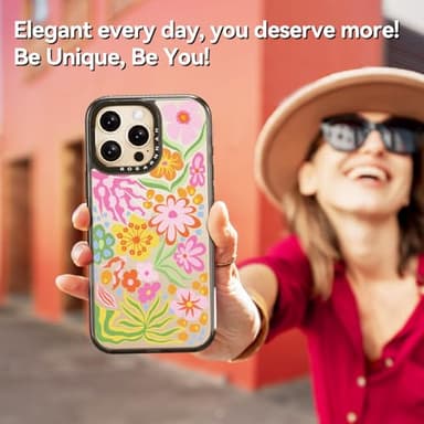 Rosarnnah Compatible for iPhone 16 Pro case Cute - Durable Shockproof 6.6 ft Drop Impact Phone Case - Black Funny Passion Flower Design for iPhone 16 Pro 6.3" - Image 6