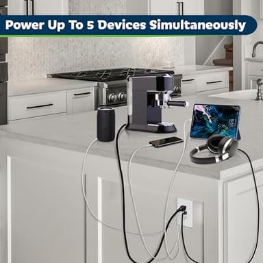 TOPGREENER USB Outlet, 3-Port Type C 3.6A 18W Wall Outlet, 15 Amp Receptacle, Charging Power Outlet with USB Ports, Compatible with iPhone 17 Series & More, UL Listed, TU21536AC3-2PCS, White, 2 Pack - Image 5