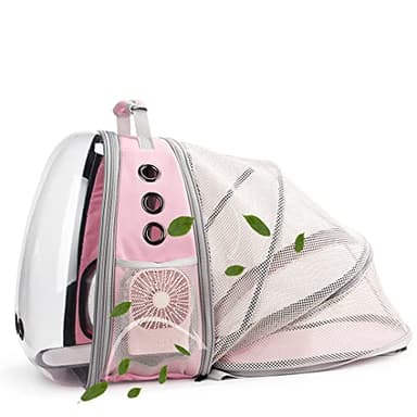 Lollimeow Cat Carrier Backpack, Bubble Expandable Backpack Carrier, Pets and Small Dogs,Airline-Approved, Designed for Travel, Hiking, Walking & Outdoor Use (Back Expandable-Pink) - Image 9