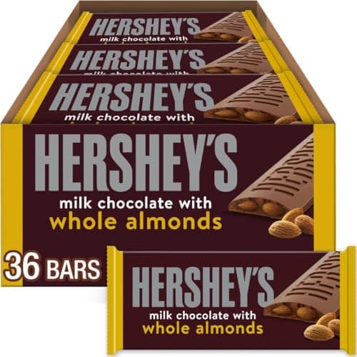 HERSHEY'S Milk Chocolate with Whole Almonds Candy Bars, 1.45 oz (36 Count) - Image 1
