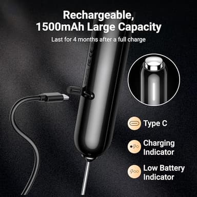 InstaWhisk Milk Frother with Variable Speed, Rechargeable Coffee Frother Wand with Detachable Double Whisk, Drink Mixer Handheld Electric Stirrer for Latte, Cappuccino, Matcha, Almond Milk, Protein - Image 3