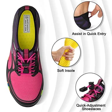 Water Shoes for Women Barefoot Shoes Women Swim Beach River Pool Aqua Socks Quick Dry for Hiking Surfing Kayaking Cruise Ship Essentials Size Women 8.5 / Men 7.5 (4-Purple) - Image 4