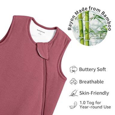 BubblePanda Rayon Made from Bamboo Sleep Sack 2t-3t Supersoft Toddler Sleeping Sack 24-36 Months 1.0 Tog Breathable Baby Wearable Blanket with 2-Way Zipper Unisex Sleeping Bag for Babies - Image 2