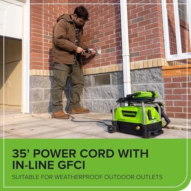 Greenworks 2100 PSI (SGS Certified) 1.2 GPM 13Amp Compact Electric Pressure Washer Telescoping Handle Power Washer for Cars, Driveways, Patios, Patio Furniture & Around Pools - Image 12